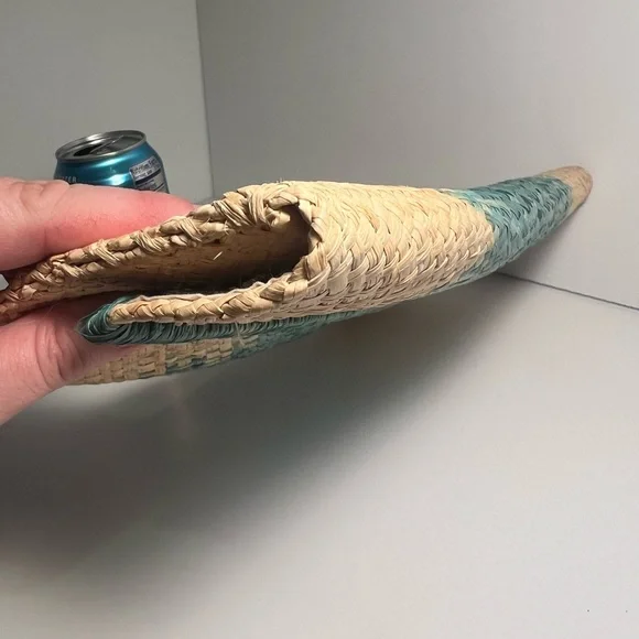 Mar Y Sol Woven Clutch with Blue and Tan Pattern - Picture 16 of 16